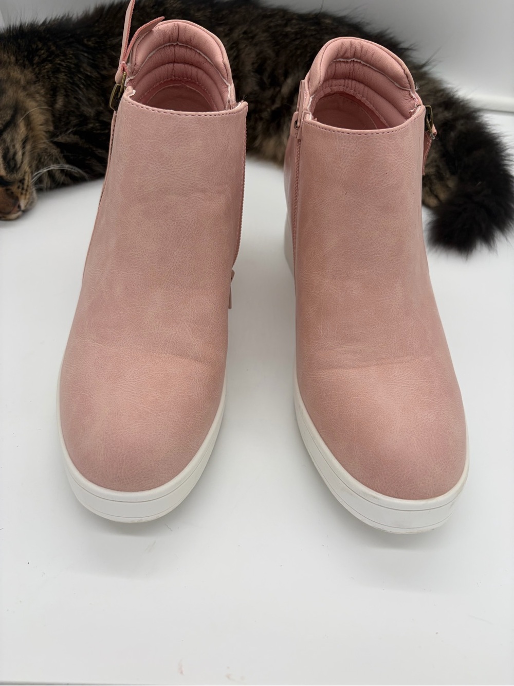 Women’s Pink Slip-On Wedge Sneakers - Stylish Everyday Comfort